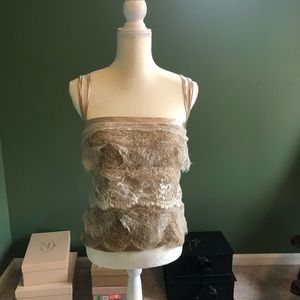 Dolce & Gabbana Tan & Ivory Silk Camisole & Bra